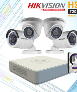 Trọn bộ 4 mắt camera Hikvision 2M - Full HD, Không phát sinh
